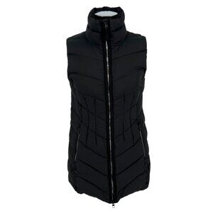 Athleta Inlet Down Puffer Vest Long Black Size Small